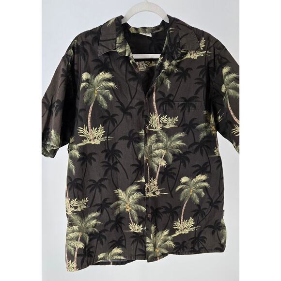 Honolulu Surf Co All Over Print Palm Tree Button Down Shirt Mens Large Vacation - Picture 3 of 7